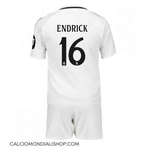 Maglie da calcio Real Madrid Endrick #16 Prima Maglia Bambino 2024-25 Manica Corta (+ Pantaloni corti)